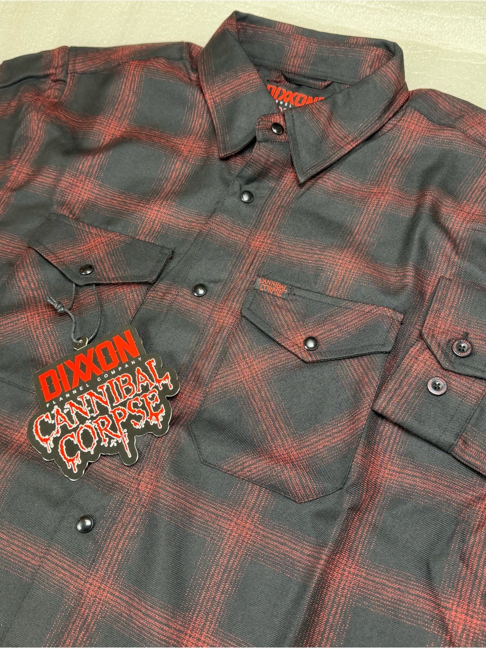 NWT DIXXON Men's LT Large Tall CANNIBAL CORPSE Flannel Shirt